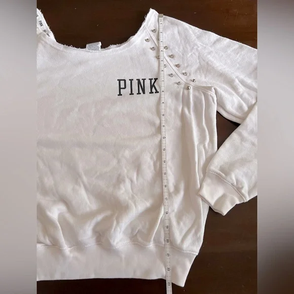 VS PINK Off-Shoulder Stud Sweatshirt - Picture 6 of 8